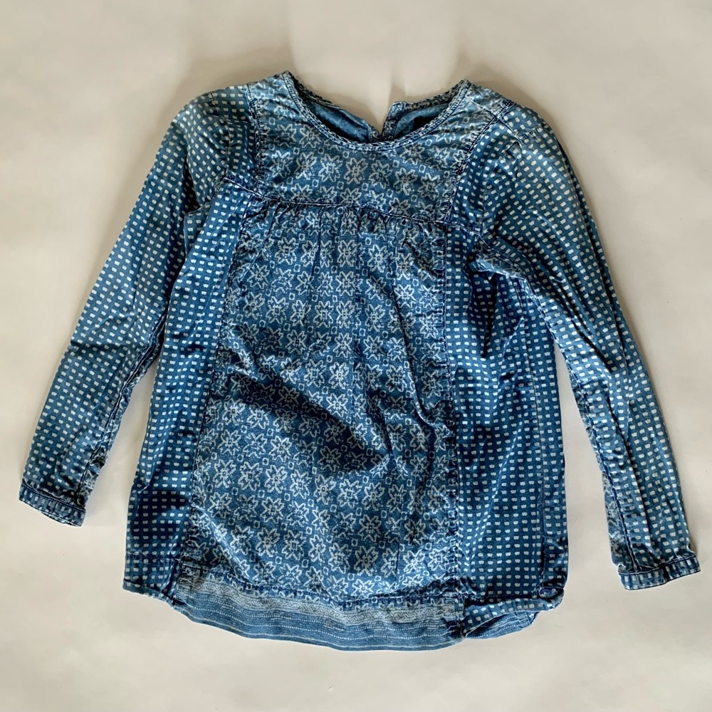 J. Crew Smock Blouse Indigo